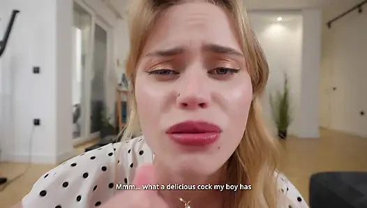 Stepmom Caught My Hard Cock in the Shower, I Fucked Her Tits and Came in Her Mouth, Next Day Creampie in Her Pussy