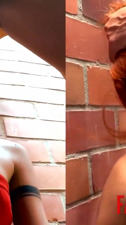 Petite Latina Cutie Swallows BWC While Pinned To The Wall | Clip 2