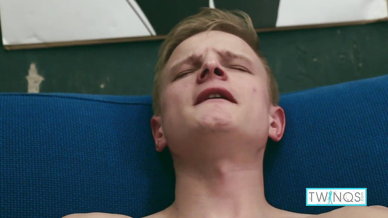 Lean blonde boy jacob fingers his ass and wanks that cock!