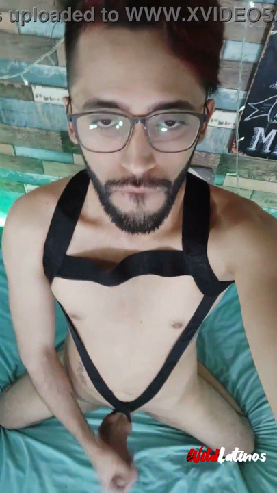 Jerking My Big Uncut Latino Cock On My Cock Ring Harness Until I Shoot A Big Load And Eat My Cum | Clip 1