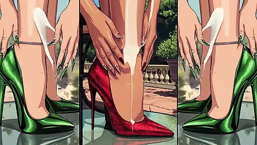 Yüksek topuklu ayakkabılar alle sitelerinden boşalıyor ateşli anime kızları tarafından yalanacak