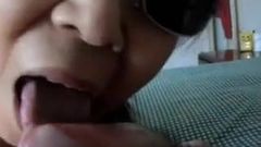 Great action for a chinese hairy mature with sunglasses