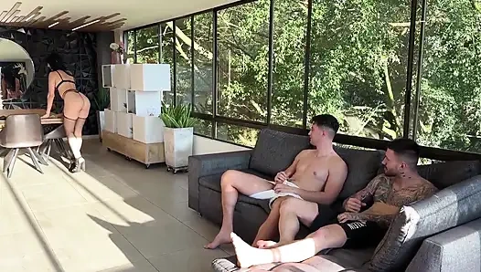 Breaking Yenifer Chacon's Pussy Between Two Huge Cocks