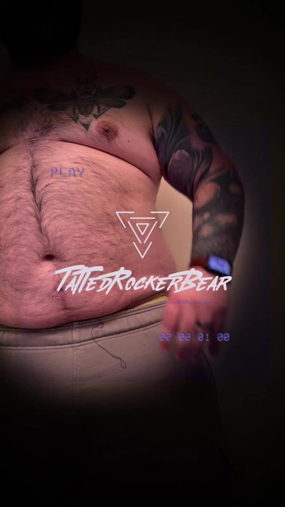 Hairy tattooed chubby bear