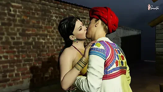 Village Headman Fucks Savita Bhabhi's Tight Pussy in a Public Field - Savita Bhabhi's Business Deal
