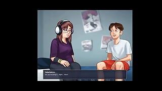 Summertime saga - 六月的所有性爱场景 - 可爱的女孩在游戏后性交 - 动画色情