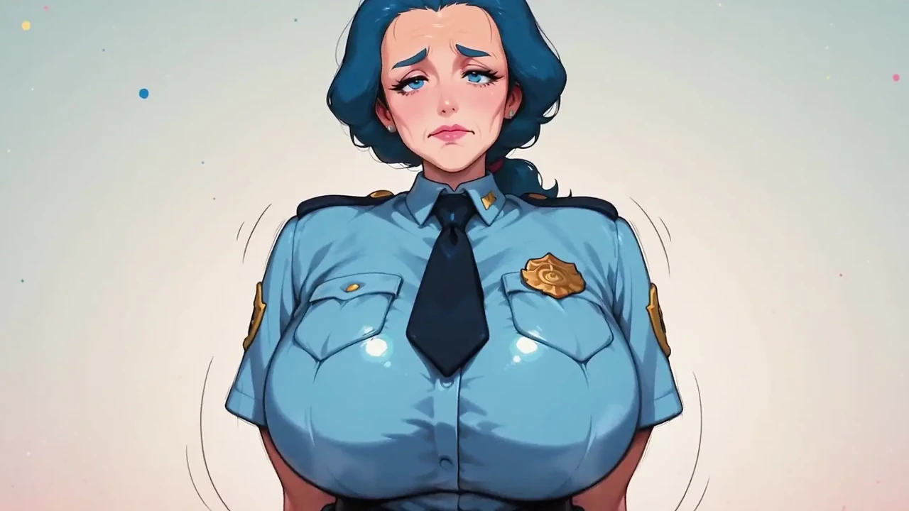 Blue Hair Ai Fanart Police Officer