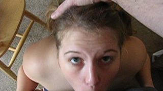 BBW blowjob from pigtailed sub