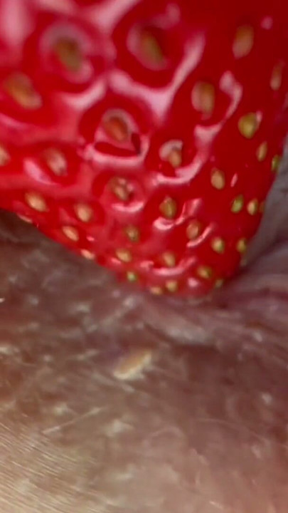 Amateur video Strawberry was placed into slim girl asshole and has perfect smell | Clip 3