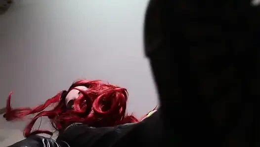 Redhead Italian mistress in black boots humiliates you