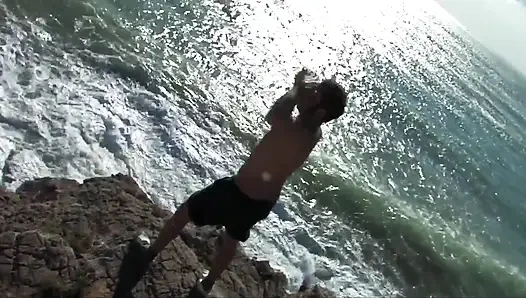 Cute redhead gets fucked on the beach