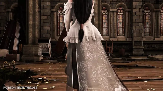 Финальная фантазия VII Tifa на день рождения SSR от SeventhGlass Анимация со звуком, 3D хентай порно