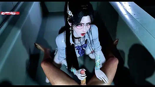 Жрица с большими сиськами вызывает удовольствие - хентай 3D-анимация