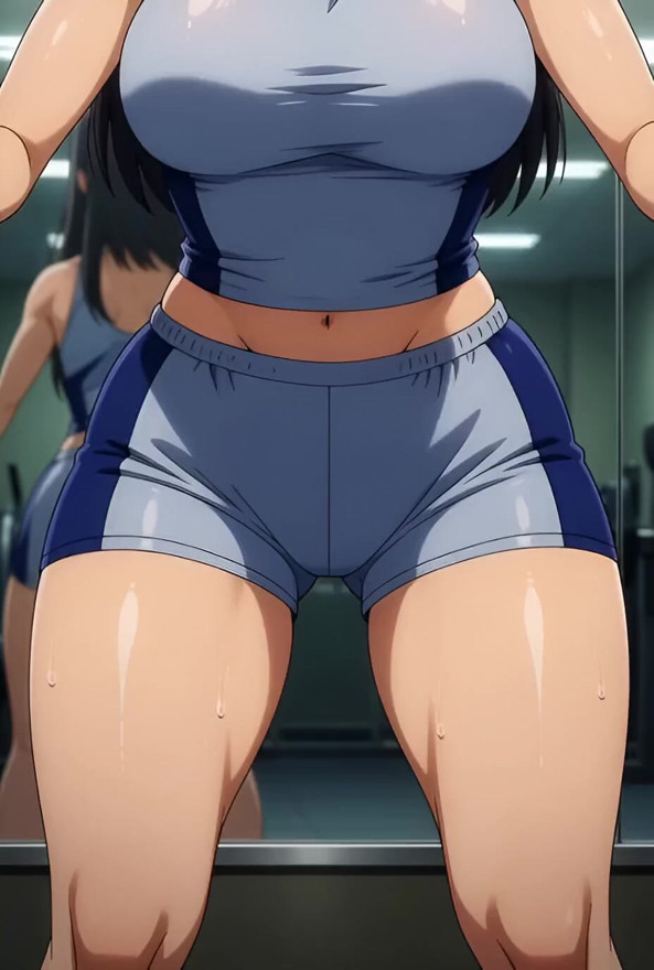 Schoolgirl gym uniform cameltoe squats,"100% AI Generated Fictional Hentai - No real performers"