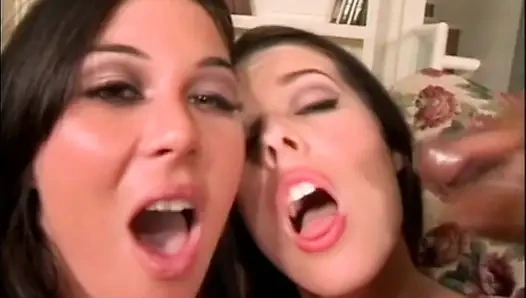Retro-porno mit schwarzem monster-schwanz, arschficken und abspritzen im mund, zwei schöne MILfs