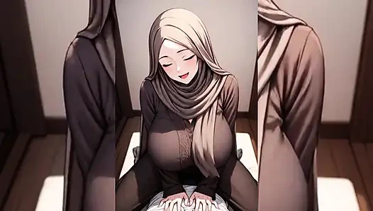 Мусульманские крошки в хиджабе соблазняют и тверкают соло - лучшее соблазнительное шлепанье, подпрыгивание и хиджаб, часть 1