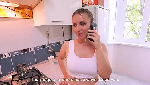 Die untreue ehefrau ruft ihre freundin, zu ihren liebhabern zu gehen, und ihr ehemann hört alles eng sub