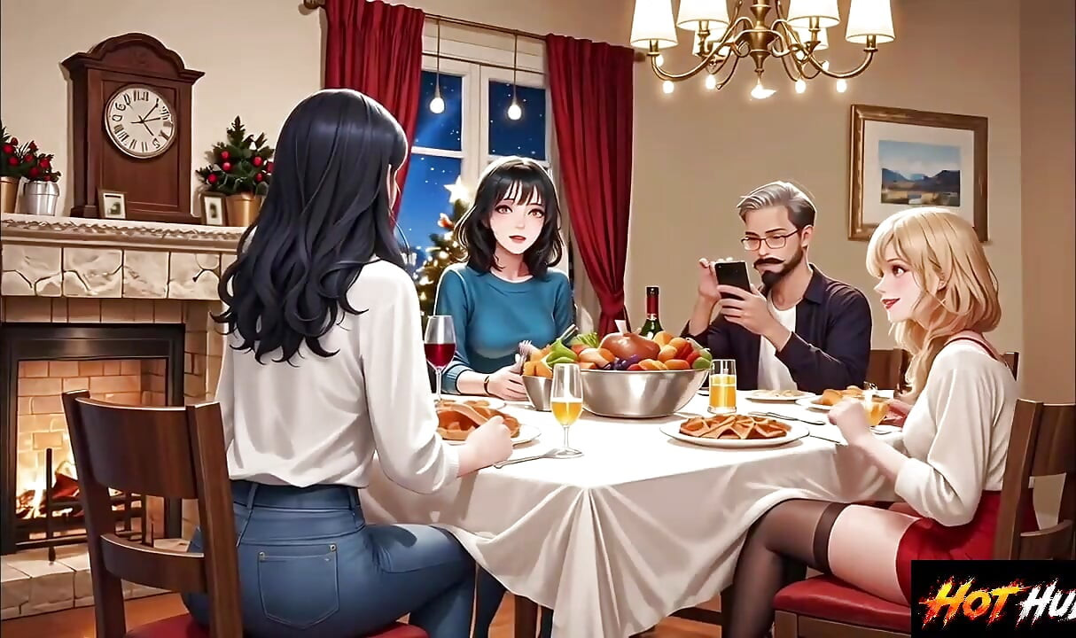 Stepmom and stepson fucks in the family party cristmas party Fucking in the bedroom