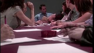 Hot young blonde gets fucked on the boardroom table