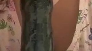 Bbw ex zuigende hond met dildo