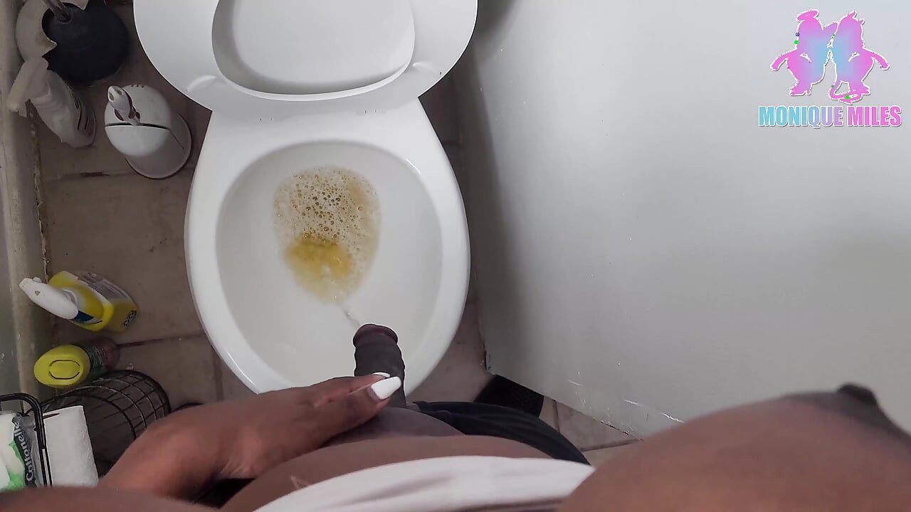 Flopping My Big Dick and Tits Out for a Nice Piss