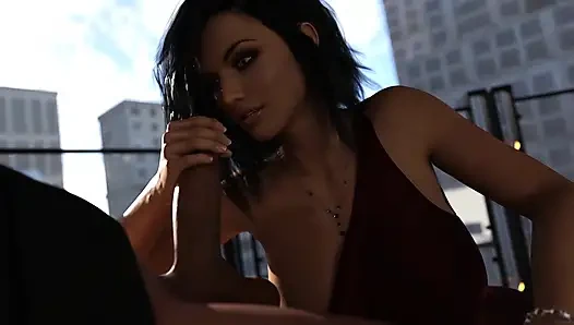 Orta yaşlı seksi kadın Anna iş arkadaşının yarağına sakso çekiyor ve memelerini sikiyor