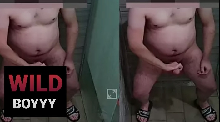 Security guard cums in shower