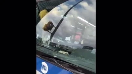 black girl pissing on dashboard in public bus