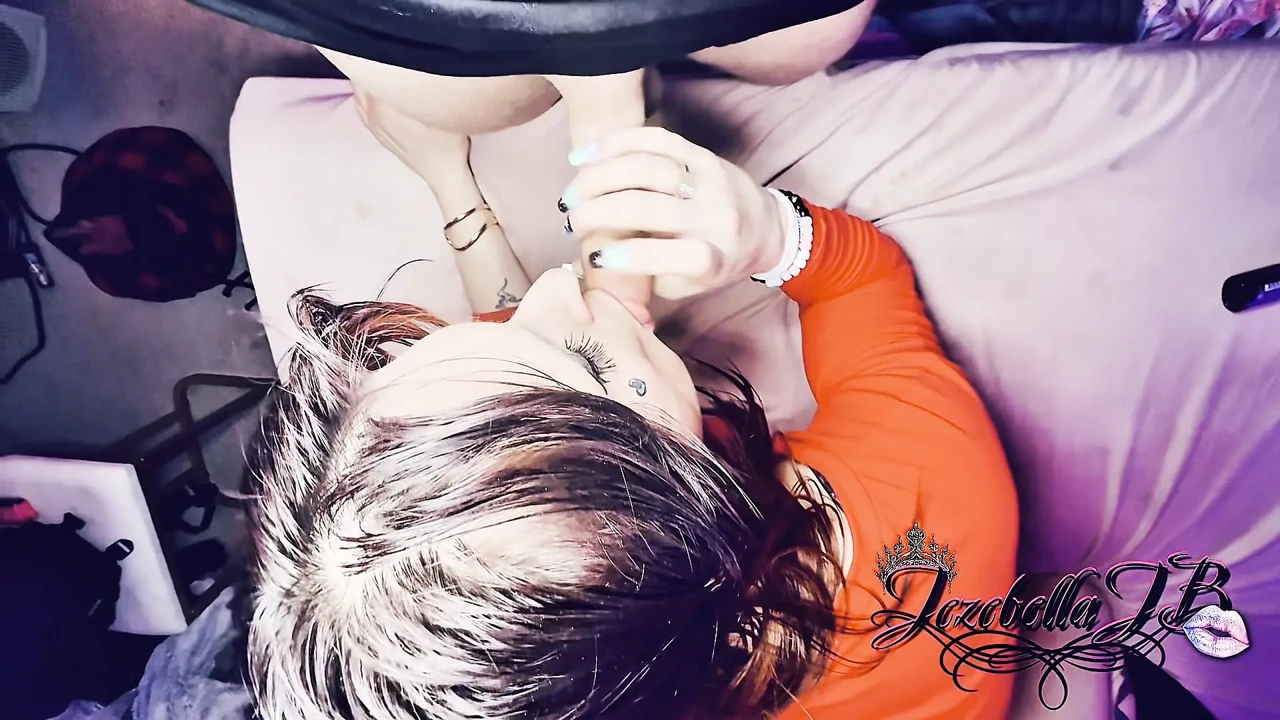 jezebellajb shemale cum swallow face fuck on knees deepthroat throatpie sissy cim creampie cum eating tranny ladyboy