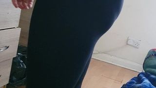 Step mom morning fuck through leggings with step son