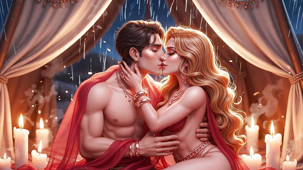 White Saree Mein Desi Wife Ki Soft Romantic Night – Husband Ke Saath Full Body Embrace Aur Intense Kissing