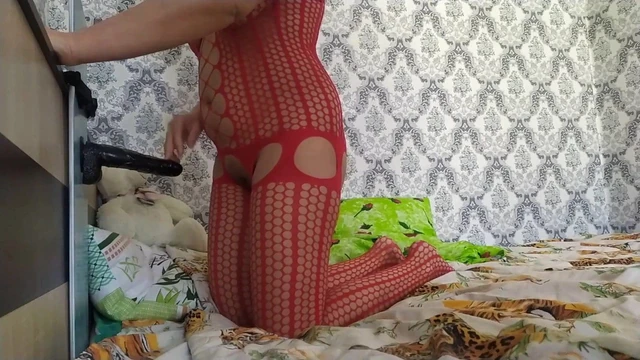 Sexy stepmom gets fucked by two cocks.