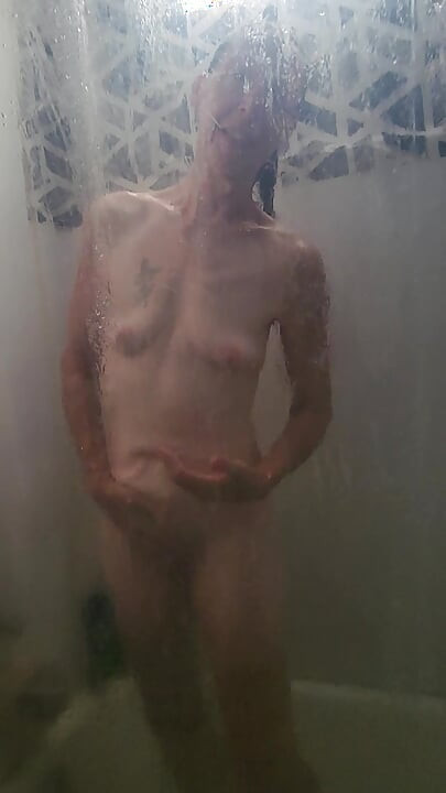 Hot, Sexy, Mature Goode Girl in the shower soaping her body and fingering her pussy