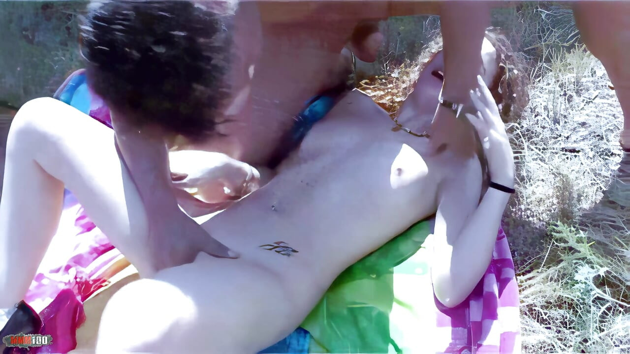 Monica Ledesma - estrella porno española mamada y corrida facial al aire libre hardcore