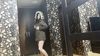 Milfycalla- a Lot of Cum on Brown Fur Hooded Puffer Jacket 172