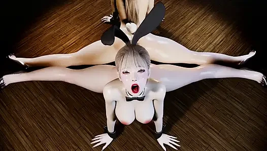 3 boyutlu büyük memeli Asyalı dansçı çıplak büyük götü büyük dildoyla sikiliyor