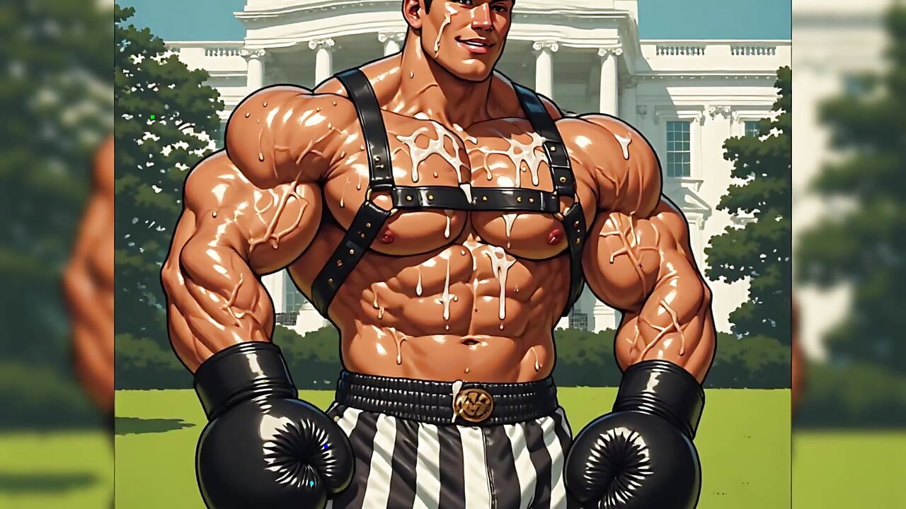 Cum Covered Muscle Men Art