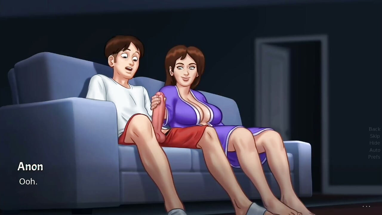Landlady Catches Student Jerking Off, Then Rubs His Huge Cock - summertime saga gameplay part 1