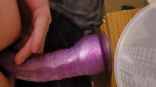 Toying my ass with girlfriends dildo (big)