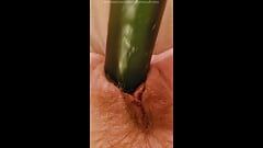 Sent hubby a video of me fucking a cucumber while away for the weekend