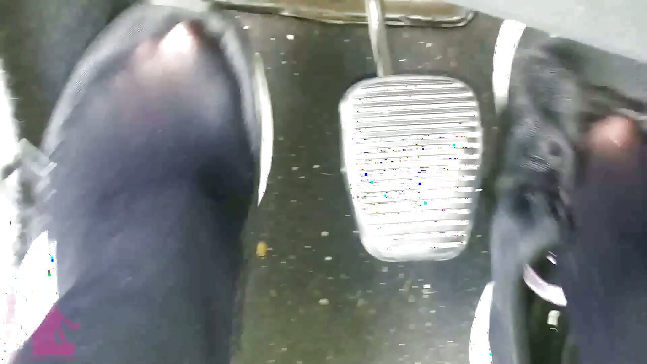 Sensual Pedal Pumping in Black Sneakers