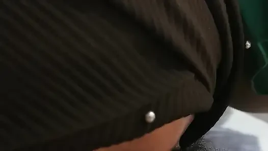 The waitress boy satisfies customers in hopes of tipping.