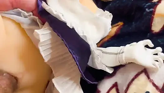 Sürtük barmen kostümlü paimona deliği sikişiyor ve yüze boşalma 75 cm mini hentai seks bebeği kemelias