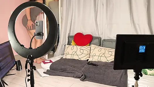 French Camgirl Screams Too Loud Live - Neighbor Joins, Creampie & Squirting