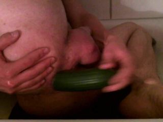 finger my asshole, gaping, selffuck and cucumber inersetion