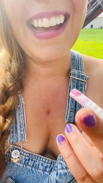 Farm girl Smoking in overhauls