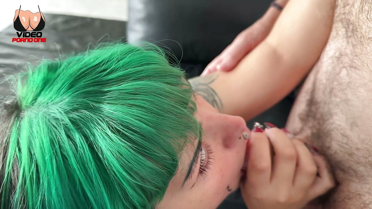 She Gets Laid with Her Boss, He's Excited About Her Tattoos and Green Hair!