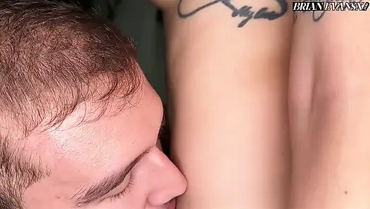 Colombian red hairhead Andrea Castro has another date with Brian Evansx - coffee and lots of sex