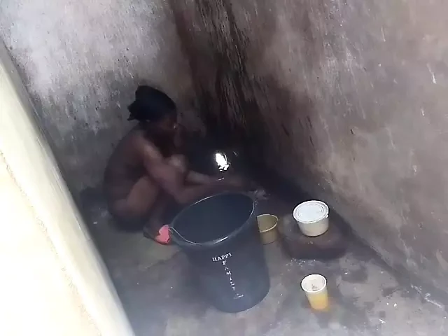 My Ebony Stepsister in The Shower