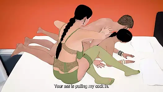 Индийскую дези бхабхи Savita и Piya Bhabhi трахнули с незнакомцем